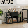 5-Cube Bookcase with Storage Drawer Freestanding Bookshelf Modern Display Rack-Black - Gallery View 1 of 9