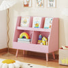 5-cube kids bookshelf and toy organizer in pink, showcasing a playful design with rounded edges and sturdy legs for.
