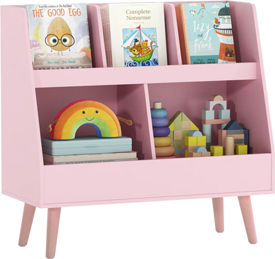 Costway 5-Cube Kids Bookshelf Toy Organizer with Anti-Tipping Kits 62948513 New