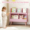 5-cube kids bookshelf and toy organizer in pink, featuring a kid-friendly height for easy access to books and toys.