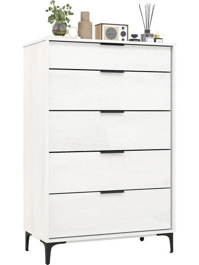 Costway 5-Drawer Dresser w/ Interlock System Bedroom Living Room 568392174 New