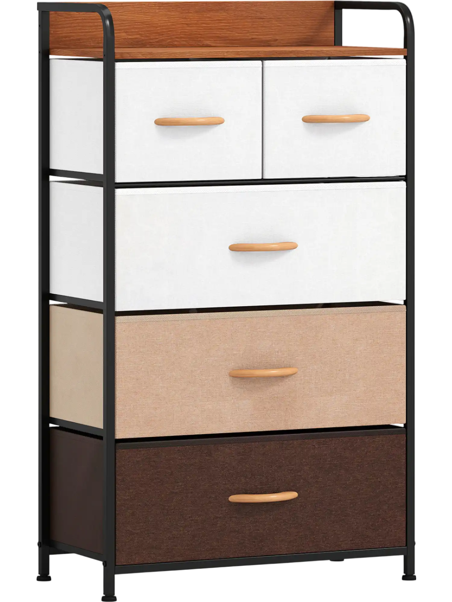 Costway 5-Drawer Fabric Dresser w/ Removable Fabric Bins 38839419 New