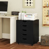 5 Drawer Mobile File Cabinet with Wheels for Living Room-Black - Gallery View 1 of 11