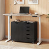 5-Drawer Rolling Storage Cart with Side Cabinet-Black - Gallery View 1 of 10