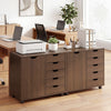 5 Drawer Storage Cabinet on Wheels with Adjustable Shelf-Brown - Gallery View 1 of 9
