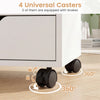 Universal casters on the 5 drawer storage cabinet allow easy movement, with 2 wheels featuring brakes for stability.
