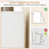 5-drawer white storage cabinet on wheels with adjustable shelf, featuring an anti-toppling device for added safety.