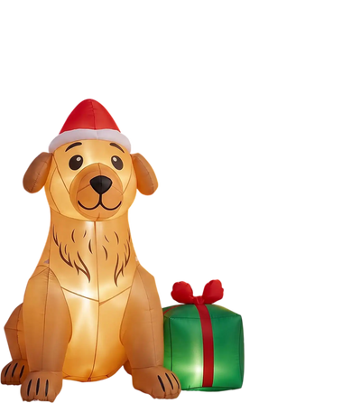Costway 5' Christmas Inflatable Golden Retriever Dog Holiday Decoration 46214760 New