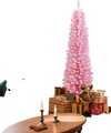 5 Feet Artificial Christmas Tree with 328 Branch Tips and Folding Metal Stand for Home - Gallery View 1 of 10