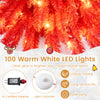 5 FT pre-lit artificial Christmas tree with 301 red and white branch tips and 100 warm white LED lights for festive.