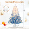 5 FT artificial Christmas tree with warm white LED lights, snow flocking, and 8 lighting modes for festive decoration.