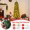 5 FT artificial pine Christmas tree with 309 realistic PVC branch tips and pre-lit LED lights for a festive glow.