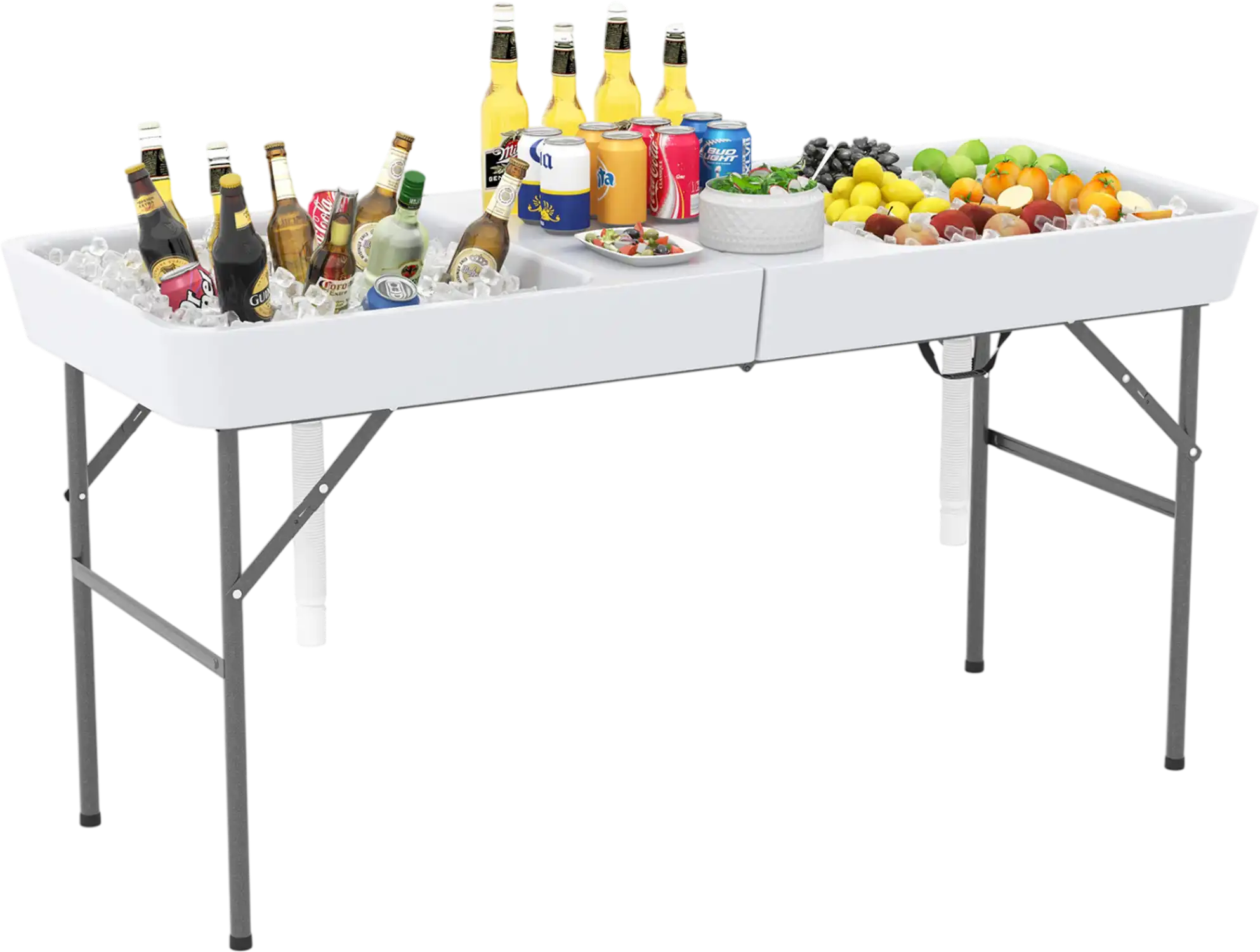 Costway 5' Folding Ice Cooler Table Double Sinks Camping Party Picnic Wedding 26847931 New