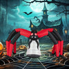 10-ft Halloween inflatable spider with red tunnel light eyes, perfect for outdoor spooky decor and easy installation.