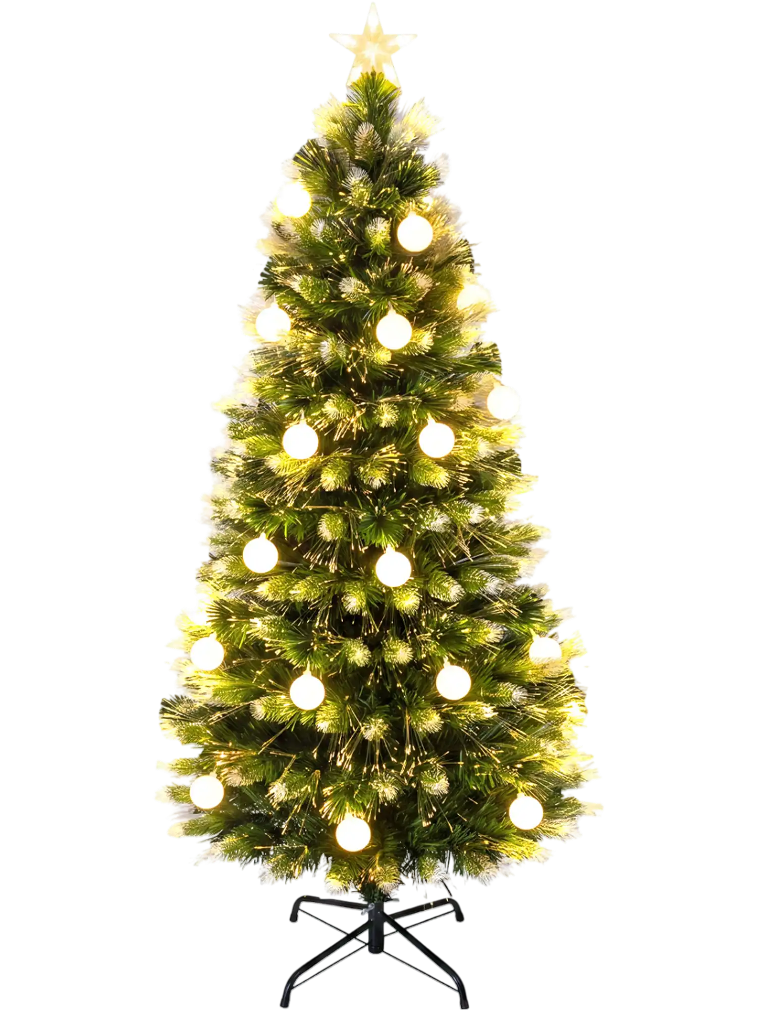 Costway 5' Pre-Lit Artificial Christmas Tree w/ Optical Fibers 18833602 New