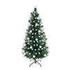 5 FT artificial fir Christmas tree with 28 warm white LED lights and 36 decorative light balls for festive decor.