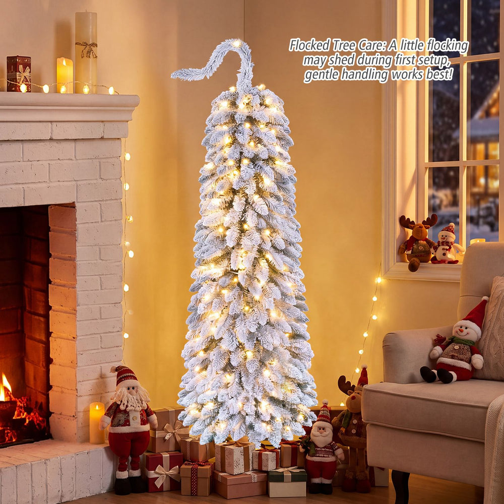 5 FT Pre-Lit Artificial Christmas Tree with Bendable Top and 110 Warm White LED Lights - Gallery View 1 of 10