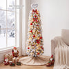 5 FT pre-lit artificial Christmas tree with bendable top, 110 warm white LED lights, perfect for festive holiday decor.