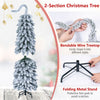 5 FT pre-lit artificial Christmas tree with bendable top, 110 warm white LED lights, and a foldable metal stand for easy setup.