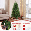 5 FT pre-lit artificial Christmas tree with pine cones, warm white and multicolor LED lights in a festive living room scene.
