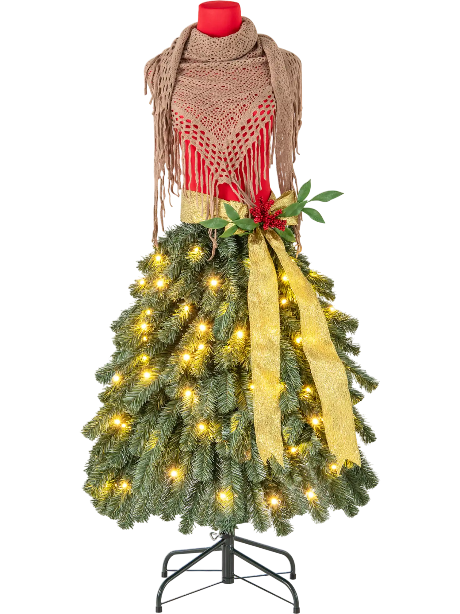 Costway 5' Pre-Lit Artificial Christmas Tree Dress Form Mannequin 79586132 New