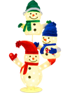 5 FT Stacked Snowman Lighted Christmas Decoration with 110 LED Lights