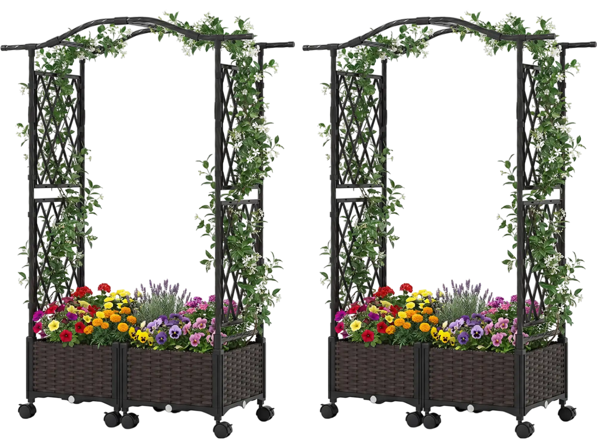 Costway 5' Tall Raised Garden Bed Planter w/ Wheels Hanging Roof 57070753 New