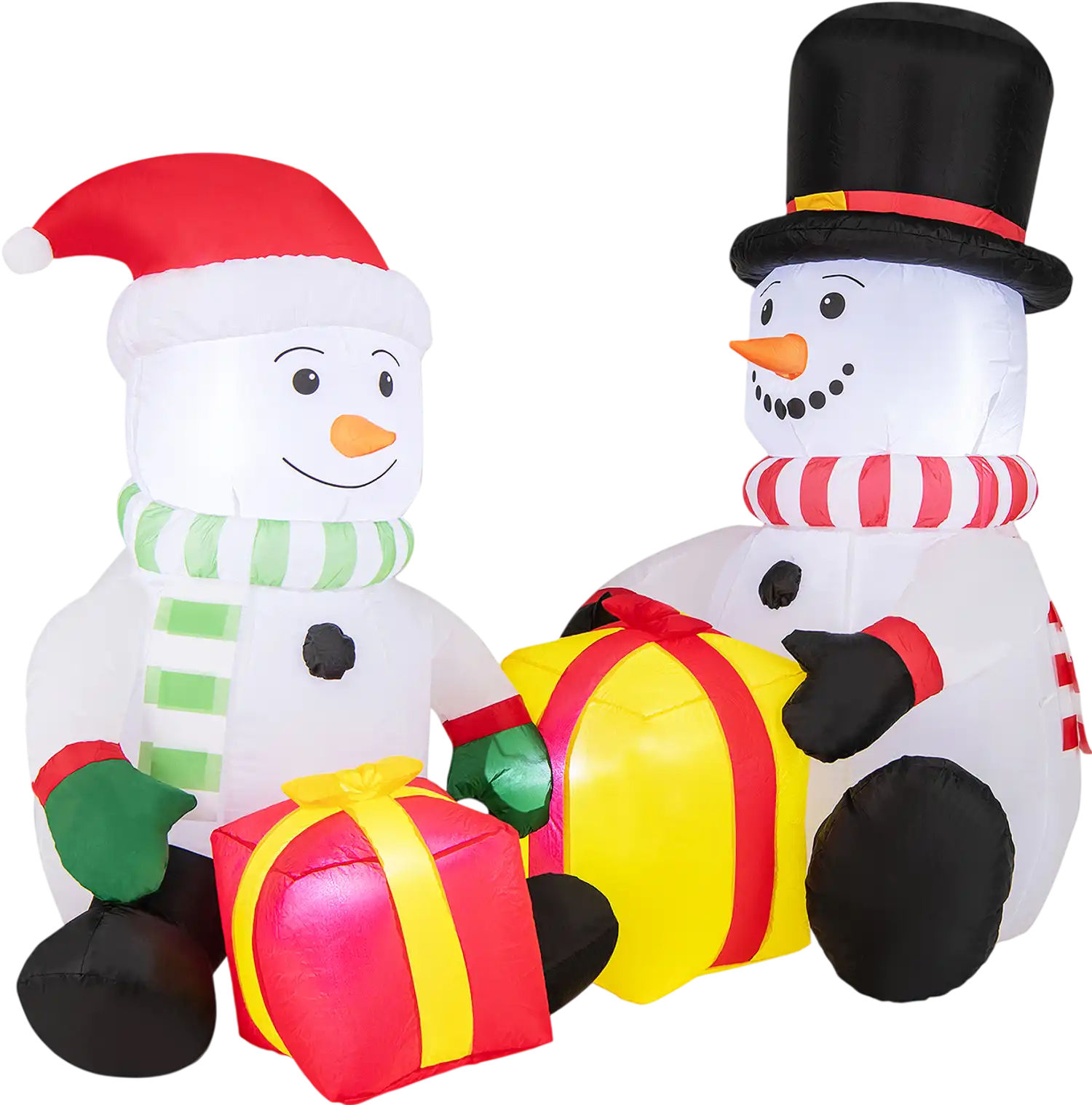 Costway 5' 2 Cute Blow-Up Snowman Christmas Inflatable w/ Gift Boxes 63589241 New