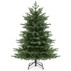 Lifelike 5-foot artificial Christmas tree with 1426 lush PVC branch tips and 200 warm white LED lights for festive.