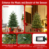 5-foot artificial Christmas tree with 200 warm white LED lights, featuring lush PVC branches for a lifelike look.