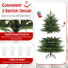 Artificial Christmas tree with 1426 branch tips, warm white LED lights, and flexible hinged design for easy setup.