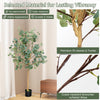 5.5 feet artificial eucalyptus tree with 517 realistic leaves, featuring crack-resistant branches and a stable pot for.