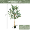 5.5 feet artificial eucalyptus tree with 517 dense leaves, featuring a stable pot, ideal for home or office decor.