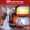 5-foot Christmas angel decoration with 100 LED lights, featuring a halo and wings, perfect for outdoor holiday displays.