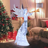 5-foot Christmas angel decoration with 100 LED lights, halo, and trumpet, perfect for home and outdoor holiday displays.