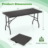 5FT folding picnic table with wood grain HDPE tabletop, dimensions 60"x27.5", 400 lbs capacity, ideal for indoor and.