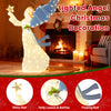 5 feet lighted angel Christmas decoration with wings, warm LED lights, and holly leaves, perfect for indoor and outdoor.
