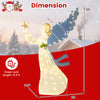Lighted 5-foot angel Christmas decoration with wings, warm LED lights, and holly leaves, ideal for indoor and outdoor.