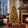 5-foot pre-lit artificial fir pencil Christmas tree with 150 LED lights, perfect for festive corner decoration.