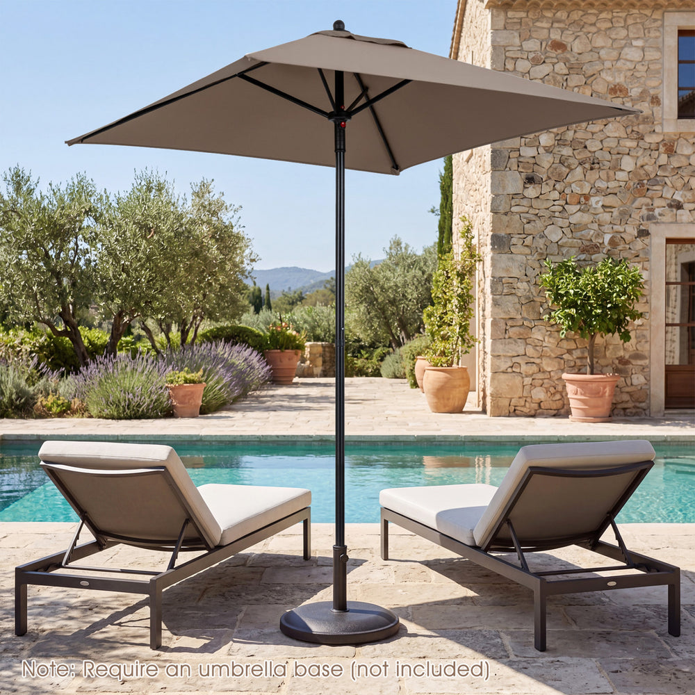 5 Feet Patio Square Market Table Umbrella Shelter with 4 Sturdy Ribs - Gallery View 3 of 10