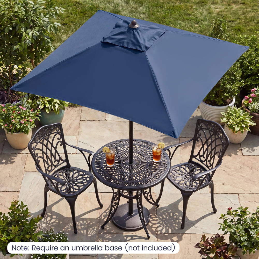 5 Feet Patio Square Market Table Umbrella Shelter with 4 Sturdy Ribs-Navy - Gallery View 1 of 10