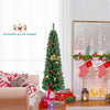 5-foot pencil Christmas tree with 295 branch tips, featuring a sturdy metal stand, ideal for festive home decor.