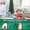 5-foot Pencil Christmas tree with 295 memory wire branch tips, fireproof PVC, perfect for home or office holiday decor.