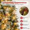 5 feet pre-lit artificial Christmas tree with warm white LED lights, natural pine cones, and red berries for festive.