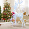 5-foot pre-lit Christmas reindeer with 100 LED lights, featuring antlers and a red bow, perfect for festive indoor or.