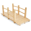 5 feet wooden garden bridge featuring a smooth painted surface and sturdy handrails, perfect for a creek or gravel road.