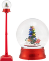 5 Ft red musical Christmas street lamp with swirling snow, 15 LED lights, and 8 classic tunes for festive decor.