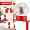 5 Ft red musical Christmas street lamp with 15 LED lights, snow scene, and easy assembly for festive holiday decor.