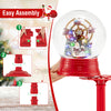 5 Ft red musical Christmas street lamp snow globe lantern with rotating scene, 15 LED lights, and easy assembly for.