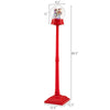 Red 5 ft musical Christmas street lamp snow globe lantern with rotating scene and 15 LED lights for festive decor.
